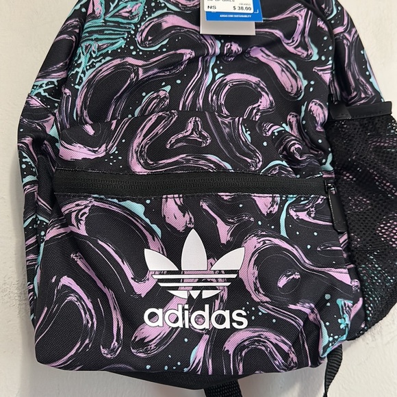 Adidas mini infant backpack swirl black purple blue - Picture 4 of 7